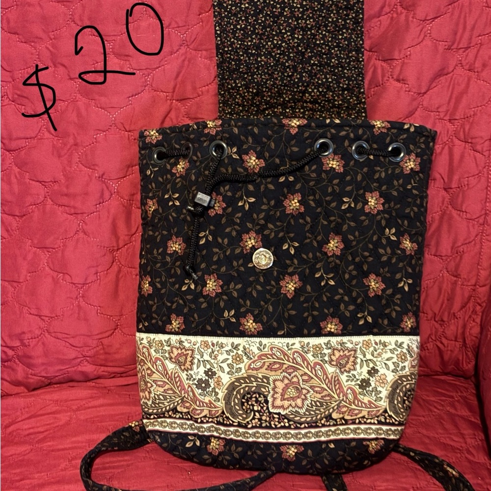 Floral Black and Cream Women's Bag